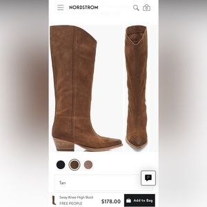 Free People Sway Low Slouch Boot in Tan 37